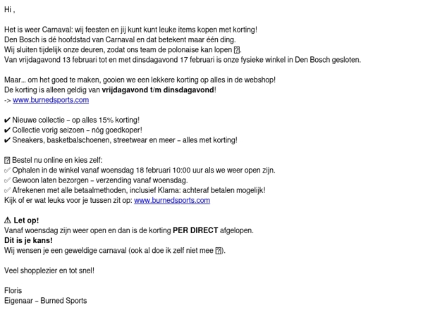 Korting tot -70% online; alleen tijdens Carnaval!