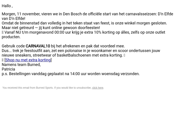 🎭 11-11 DEAL: Pak NU 10% extra korting op álles!