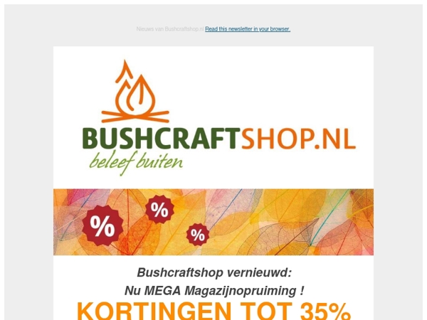 Mega Magazijnopruiming bij Bushcraftshop!