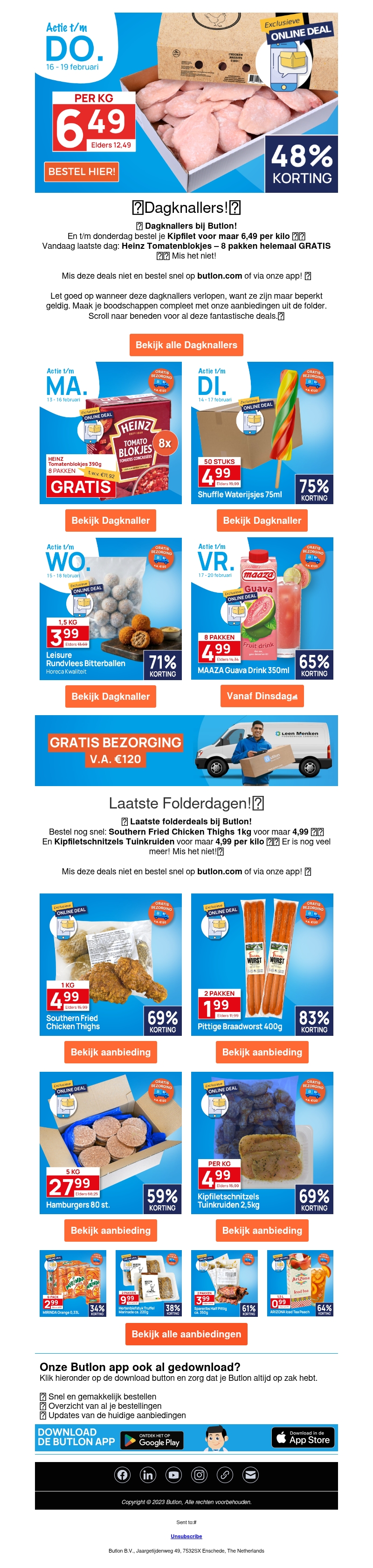 T/m donderdag kipfilet voor maar 6,49 per kgπ T/m donderdag kipfilet voor maar 6,49 per kgπ
