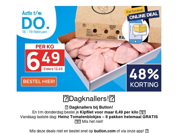T/m donderdag kipfilet voor maar 6,49 per kg🍗