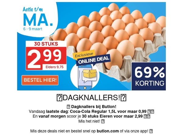 30 Stuks verse eieren voor maar 2,99🥚