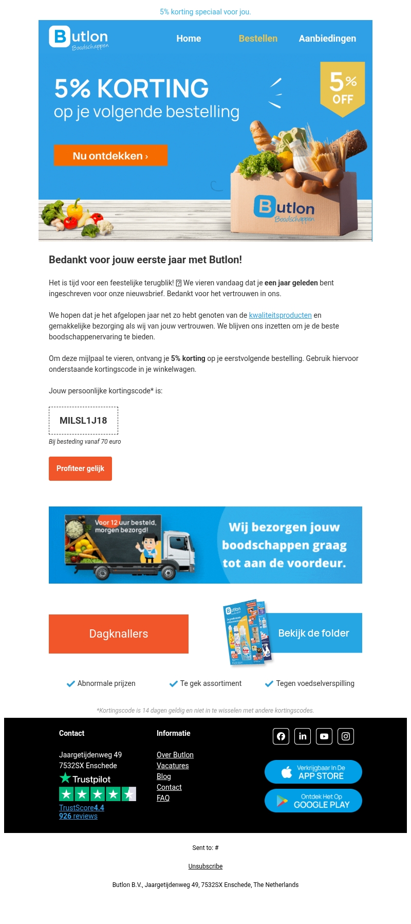 π Jouw eerste jaar met Butlon - Bedankt! π Jouw eerste jaar met Butlon - Bedankt!