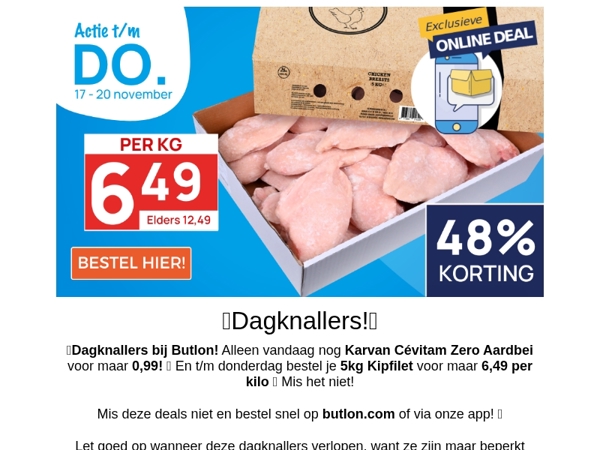 5kg Kipfilet voor maar 6,49 per kilo 🍗