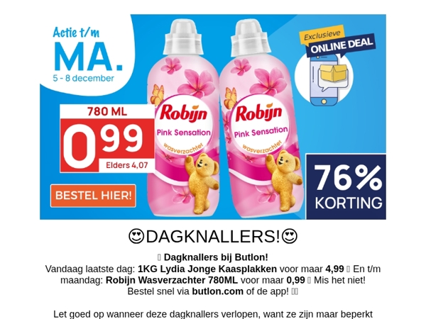 Robijn wasverzachter 780ml voor maar 0,99🧸