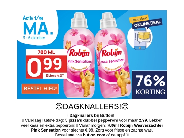 780ml Robijn Wasverzachter voor 0,99!😍