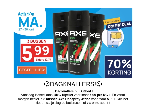 Axe Africa voor 1,99 per bus!😱