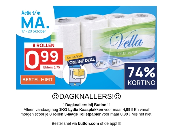 8 rollen Toiletpapier voor 0,99!🤑