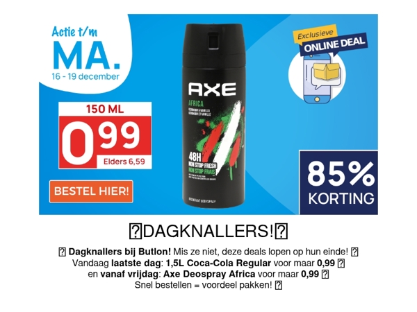 Axe Africa voor de scherpste prijs🤩