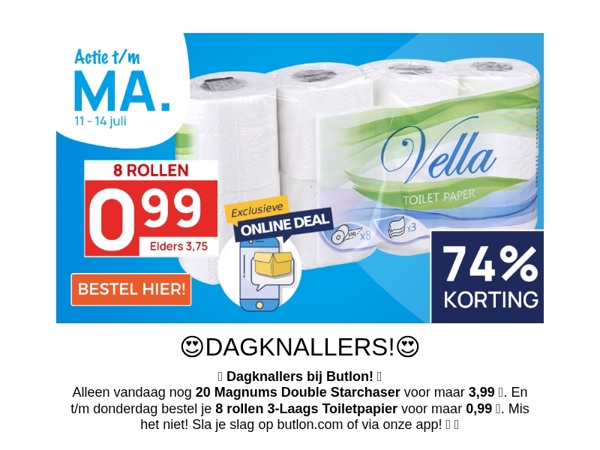 8 Rollen Toiletpapier voor 0,99!🧻