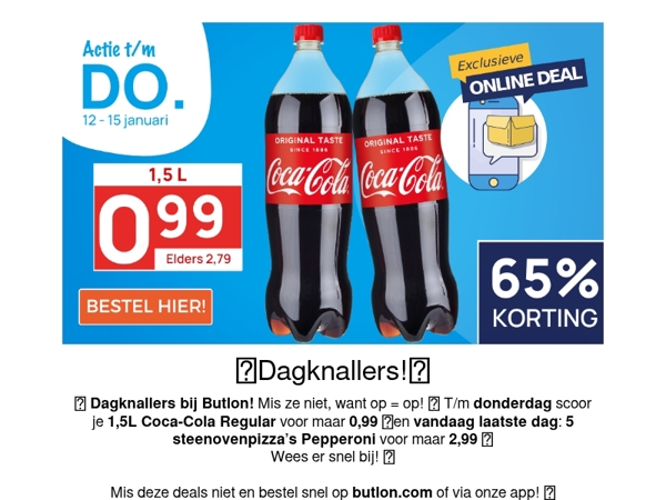 1,5L Coca-Cola Regular voor maar 0,99🥤