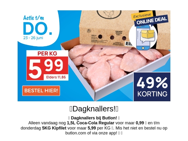 Kipfilet voor 5,99 per KG!😱