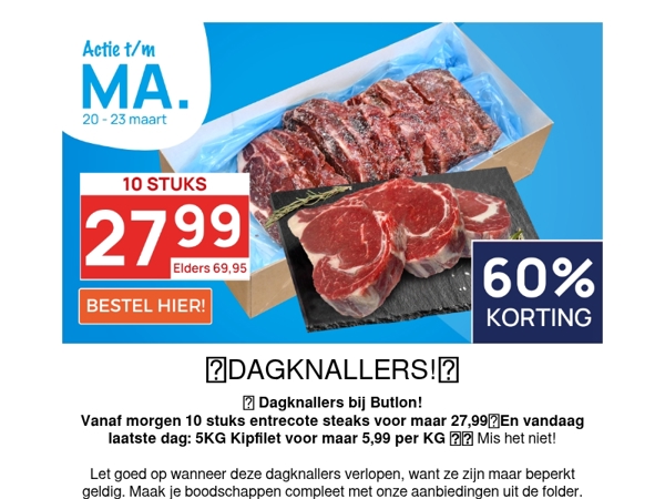 10 stuks Entrecôte voor maar 27,99🥩