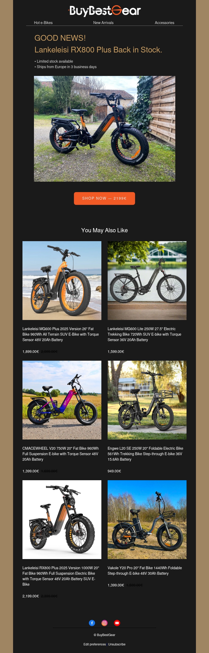 Back in Stock: Lankeleisi RX800 Plus SUV E-Bike Back in Stock: Lankeleisi RX800 Plus SUV E-Bike