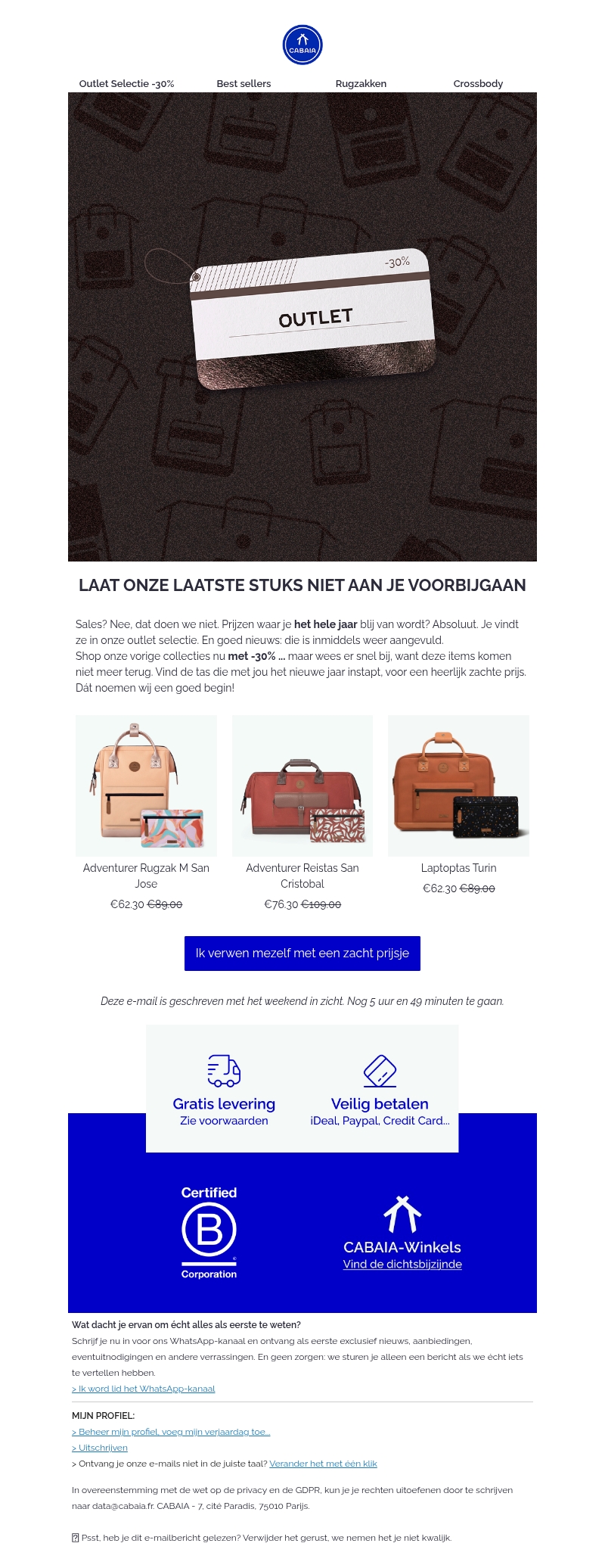 Vorige collecties nu met -30% Vorige collecties nu met -30%