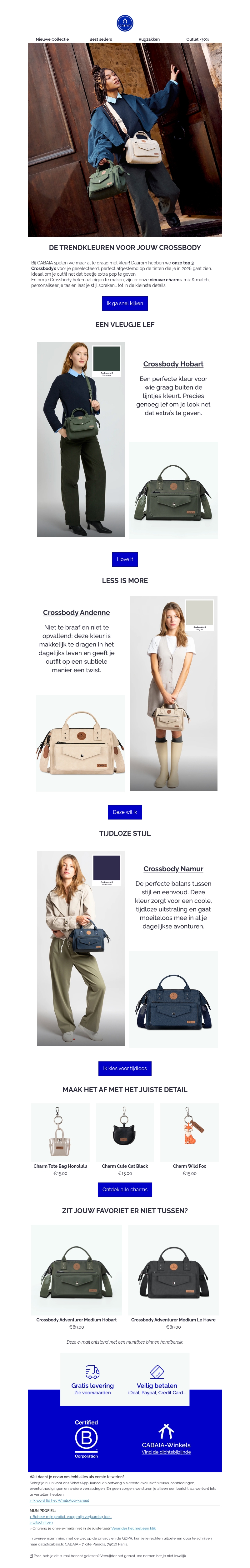 Onze Crossbody’s in de kleuren van 2026 Onze Crossbody’s in de kleuren van 2026