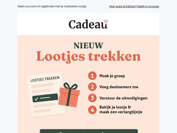Nieuw van Cadeau.nl: simpel en snel lootjes trekken