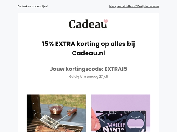 SUMMERSALE: 15% EXTRA korting op ALLES 🚀