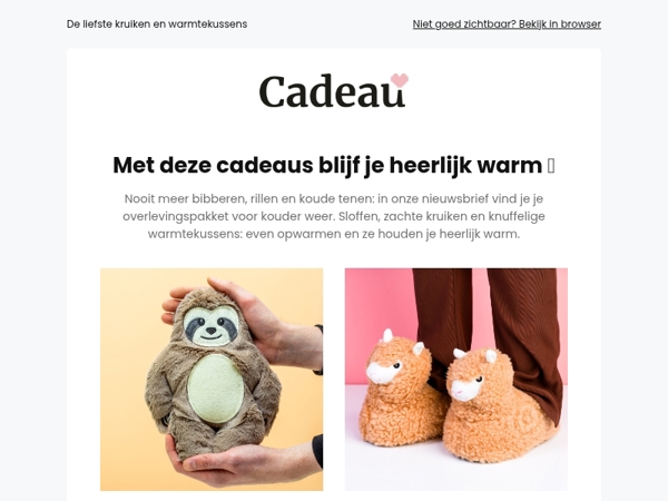 Hoi Mailaanbiedingen, bekijk onze cadeaus die je lekker warm houden 🥰