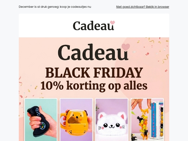 10% korting op het hele assortiment: Black Friday bij Cadeau! 🤯