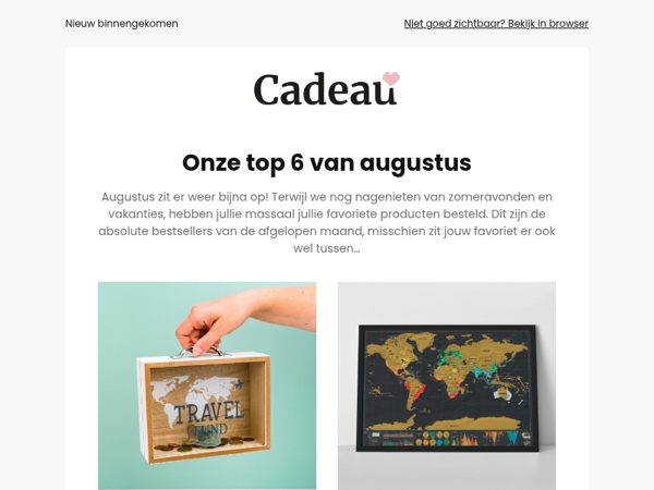 De best verkochte cadeaus in augustus 🔥