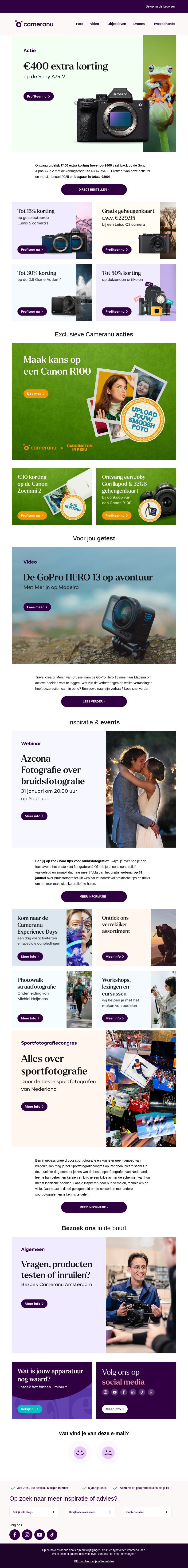 Bespaar in totaal €800 op een Sony A7R V Bespaar in totaal €800 op een Sony A7R V