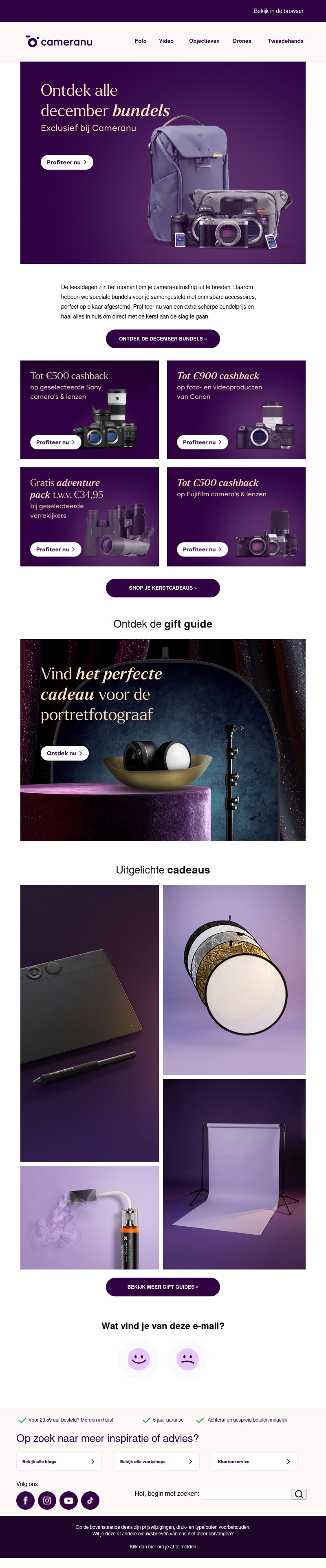 Exclusief bij Cameranu: Bundelaanbiedingen met scherpe prijzen Exclusief bij Cameranu: Bundelaanbiedingen met scherpe prijzen