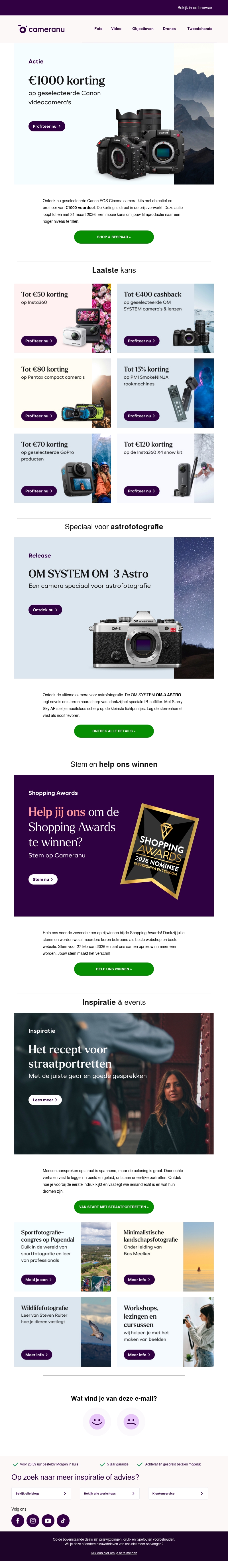 €1000 korting op Canon bundels €1000 korting op Canon bundels