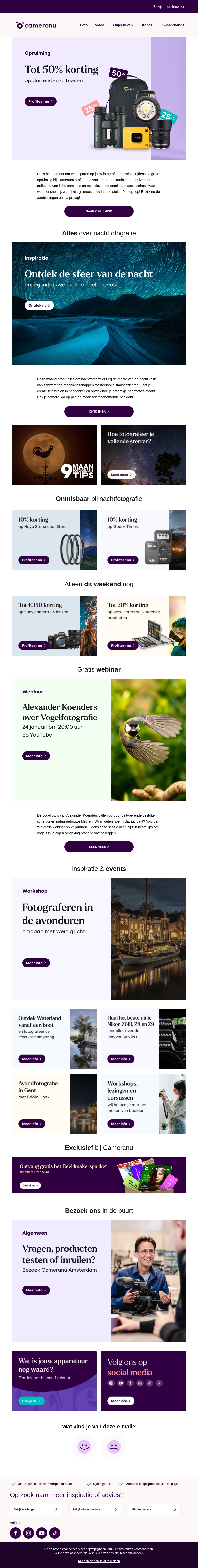 Tot 50% korting: Opruiming bij Cameranu Tot 50% korting: Opruiming bij Cameranu