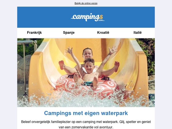 Ontdek de campings met waterparken🌊!