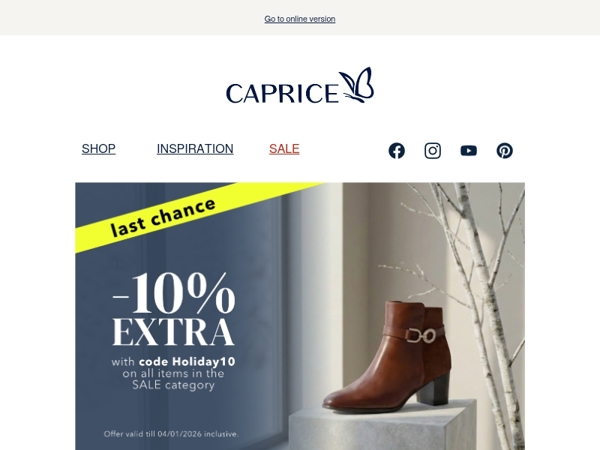 ⏳ Last chance: Extra 10% off SALE