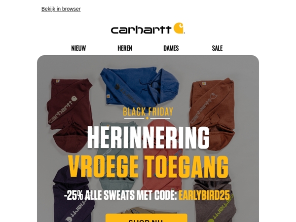 Herinnering: 25% korting op sweatshirts