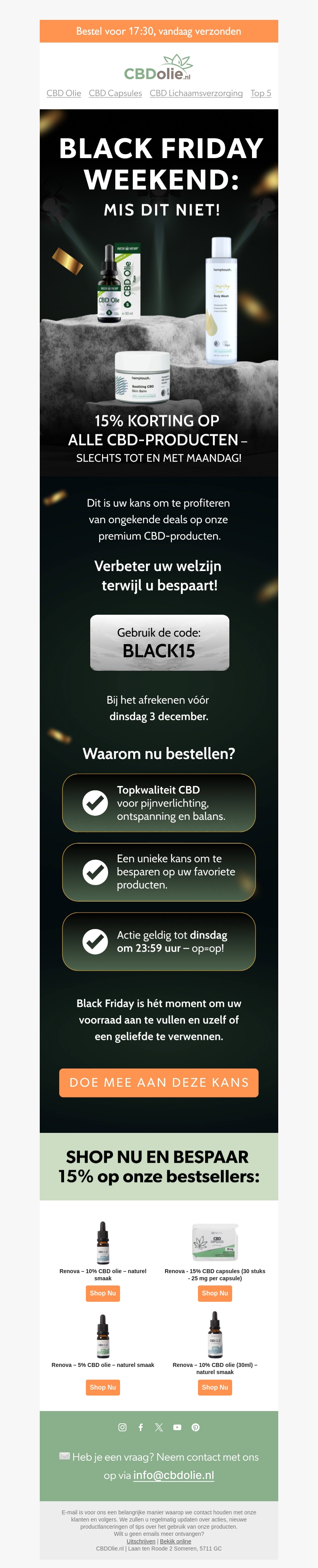 🖤 Black Friday Deals: 15% KORTING op het gehele assortiment! 🖤 Black Friday Deals: 15% KORTING op het gehele assortiment!