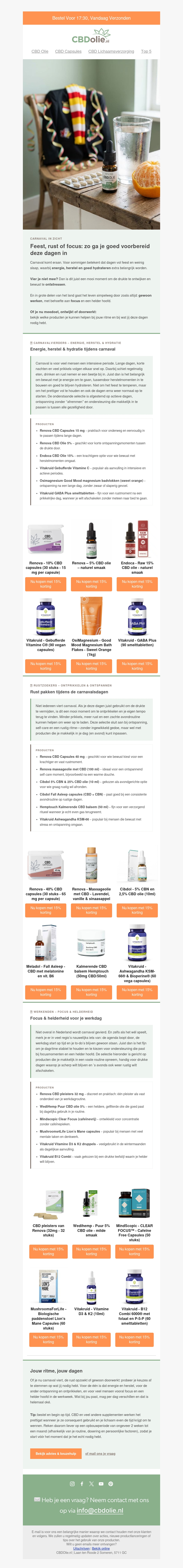 🎊 Goed voorbereid carnaval in + 15% korting op geselecteerde artikelen! 🎊 Goed voorbereid carnaval in + 15% korting op geselecteerde artikelen!