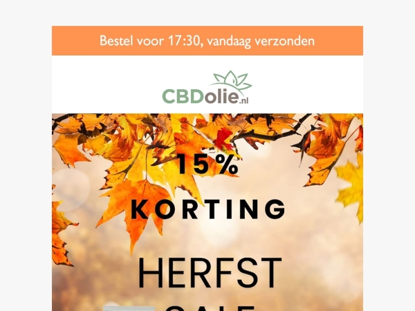 🍂 Geniet van de herfst met 15% korting op alle producten!