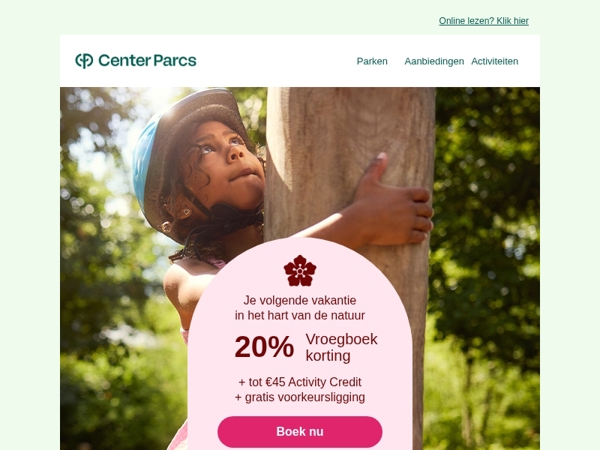 Plan vooruit en profiteer van 20% vroegboekvoordeel! 🧳