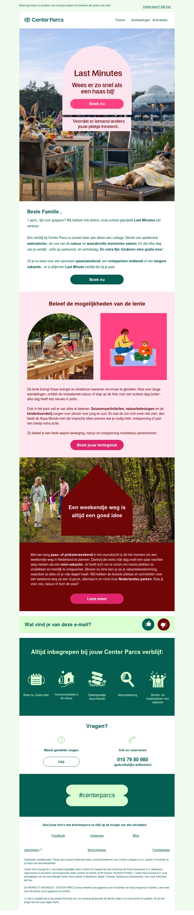 Geen grap: ontdek de beste Last Minutes bij Center Parcs Geen grap: ontdek de beste Last Minutes bij Center Parcs