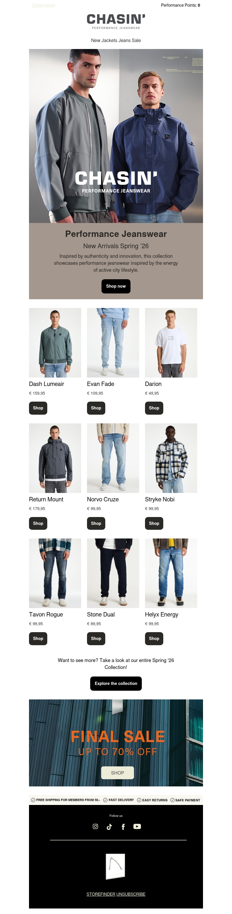 Shop Performance Jeanswear Collection Spring '26 Shop Performance Jeanswear Collection Spring '26