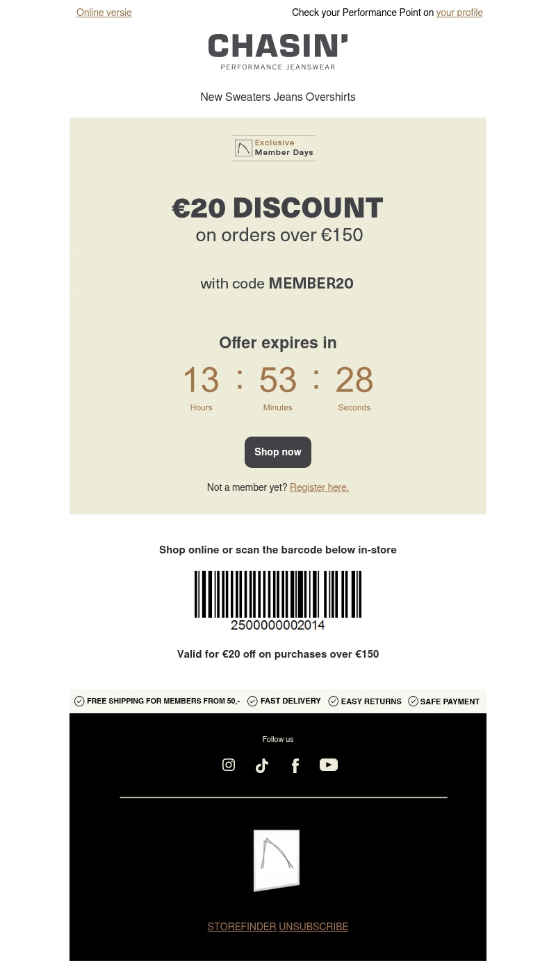Ends today: €20 off Ends today: €20 off