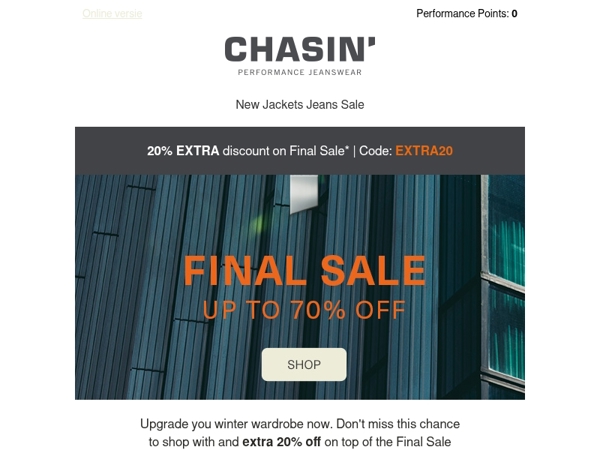 Now 20% EXTRA discount on Sale