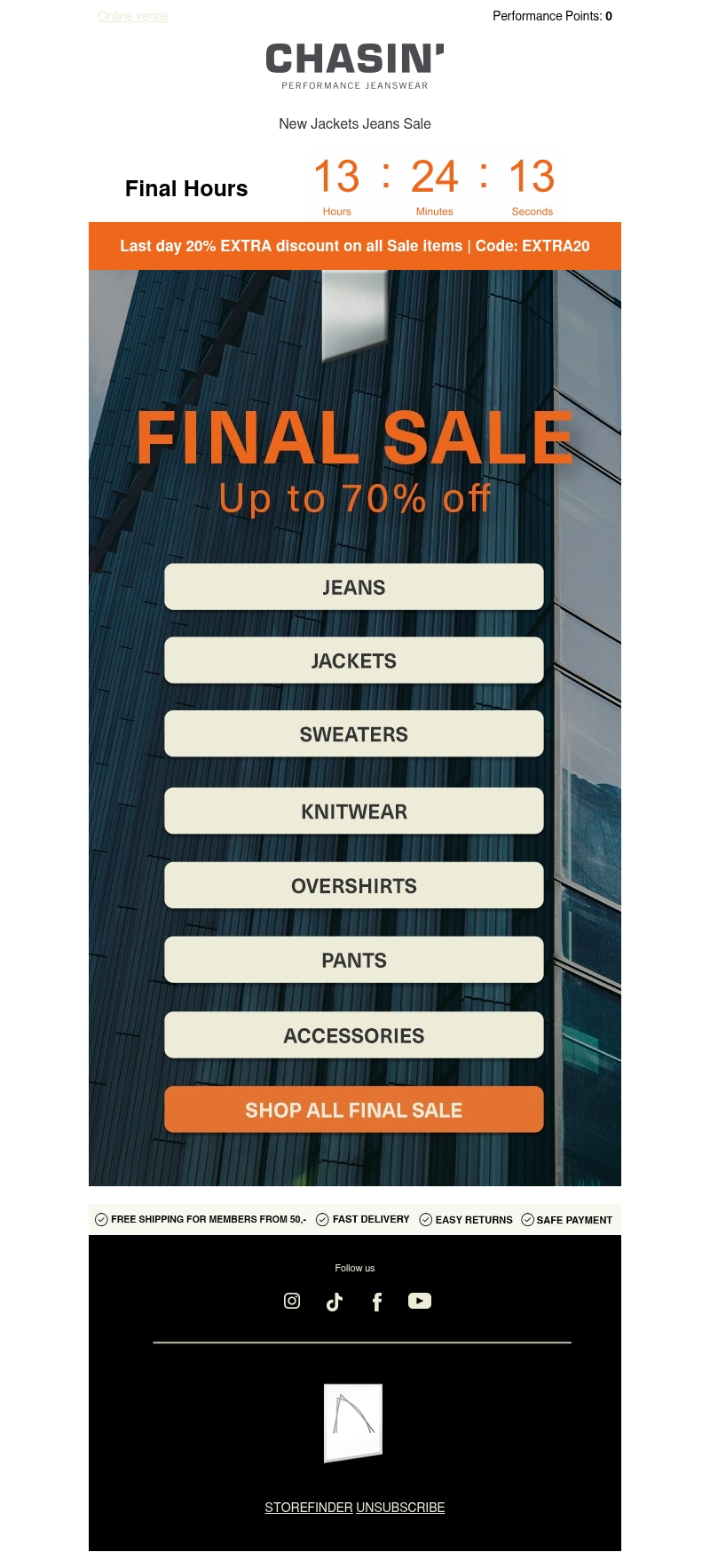 Last day: Extra 20% off on Final Sale! Last day: Extra 20% off on Final Sale!