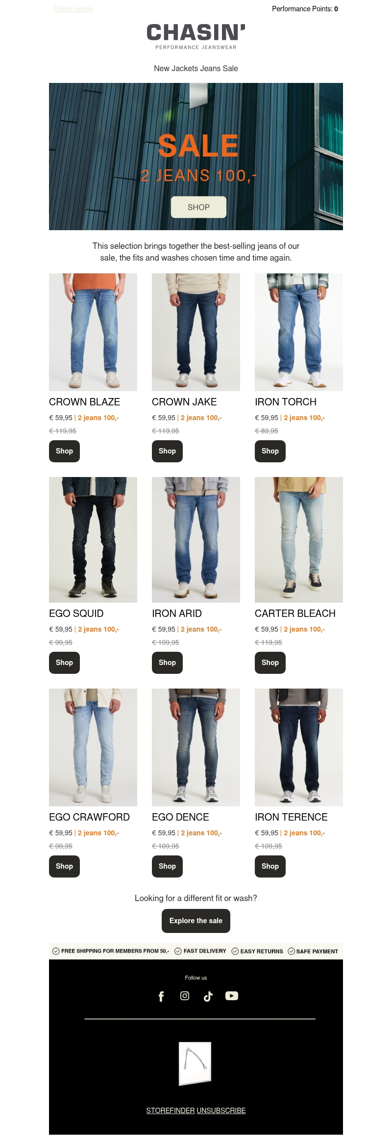 Sale Bestsellers: 2 Jeans for €100 Sale Bestsellers: 2 Jeans for €100