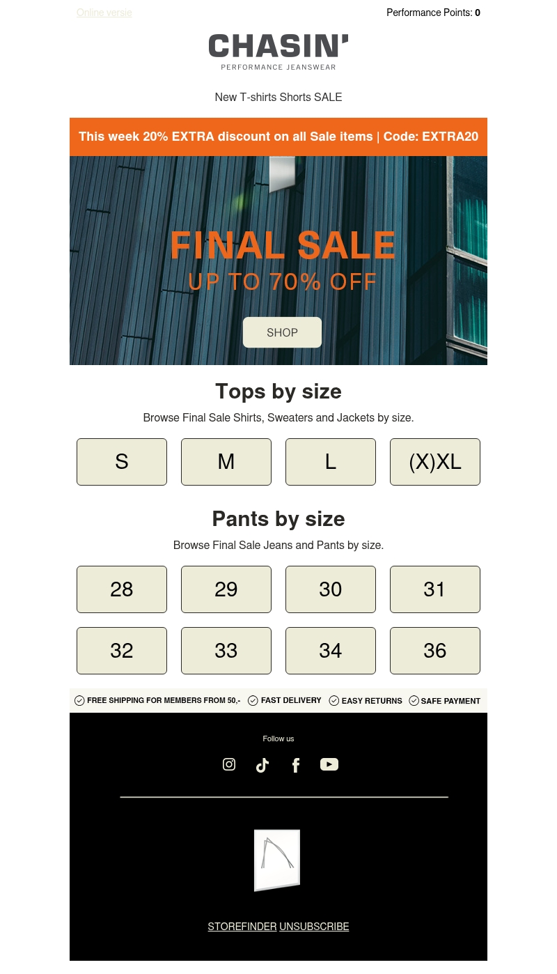 Don't miss out: 20% EXTRA discount on Final Sale! Don't miss out: 20% EXTRA discount on Final Sale!