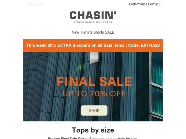 Don't miss out: 20% EXTRA discount on Final Sale!