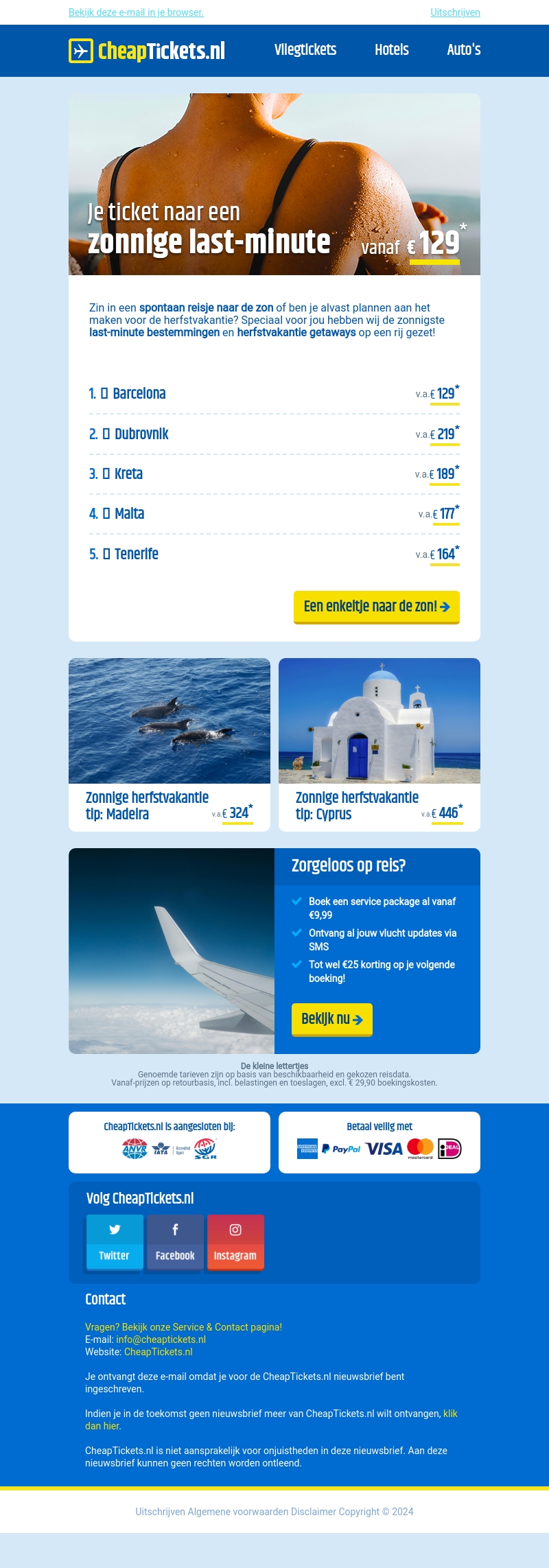 Hi Mailaanbiedingen, boek nu jouw last-minute vakantie! 🌞 Hi Mailaanbiedingen, boek nu jouw last-minute vakantie! 🌞