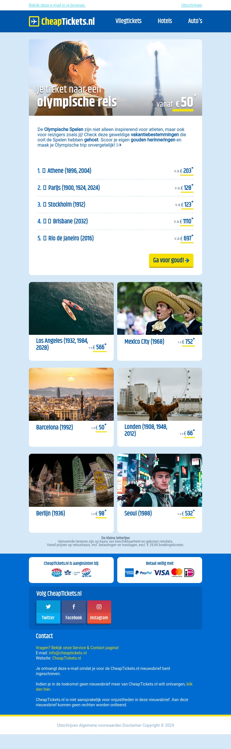 Hi Mailaanbiedingen, reis door de geschiedenis van de Olympische Spelen! 🏅✈️ Hi Mailaanbiedingen, reis door de geschiedenis van de Olympische Spelen! 🏅✈️