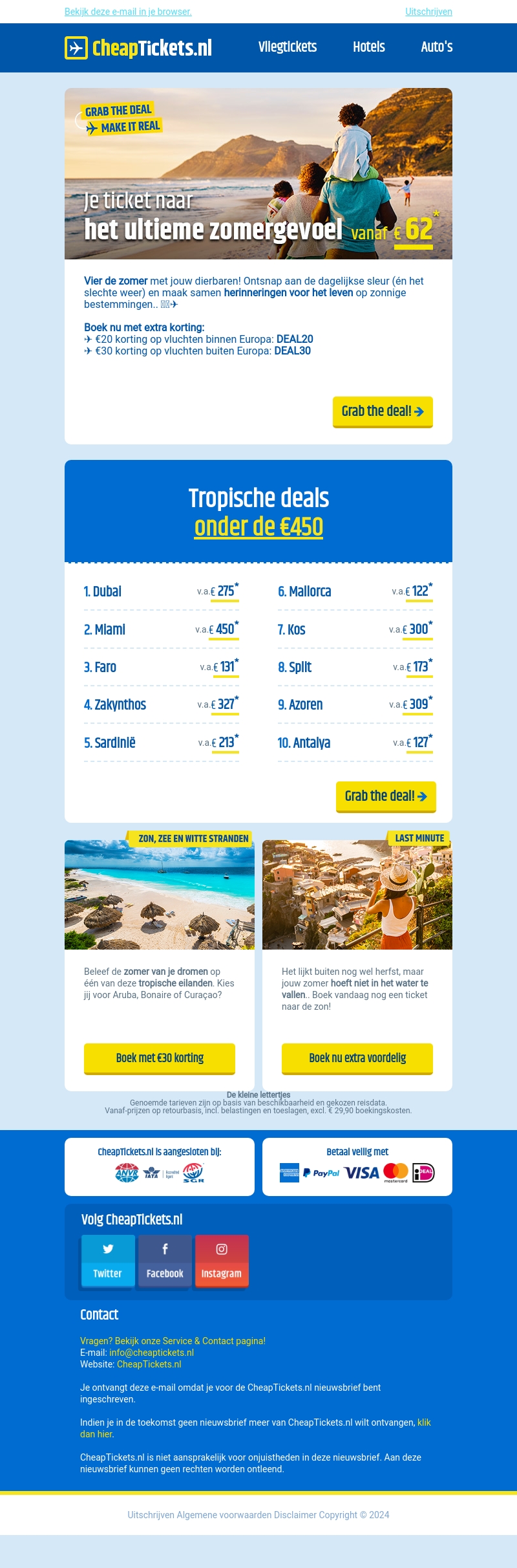 Vlieg onder de €450 naar deze tropische bestemmingen, Mailaanbiedingen 🌞🌴 Vlieg onder de €450 naar deze tropische bestemmingen, Mailaanbiedingen 🌞🌴