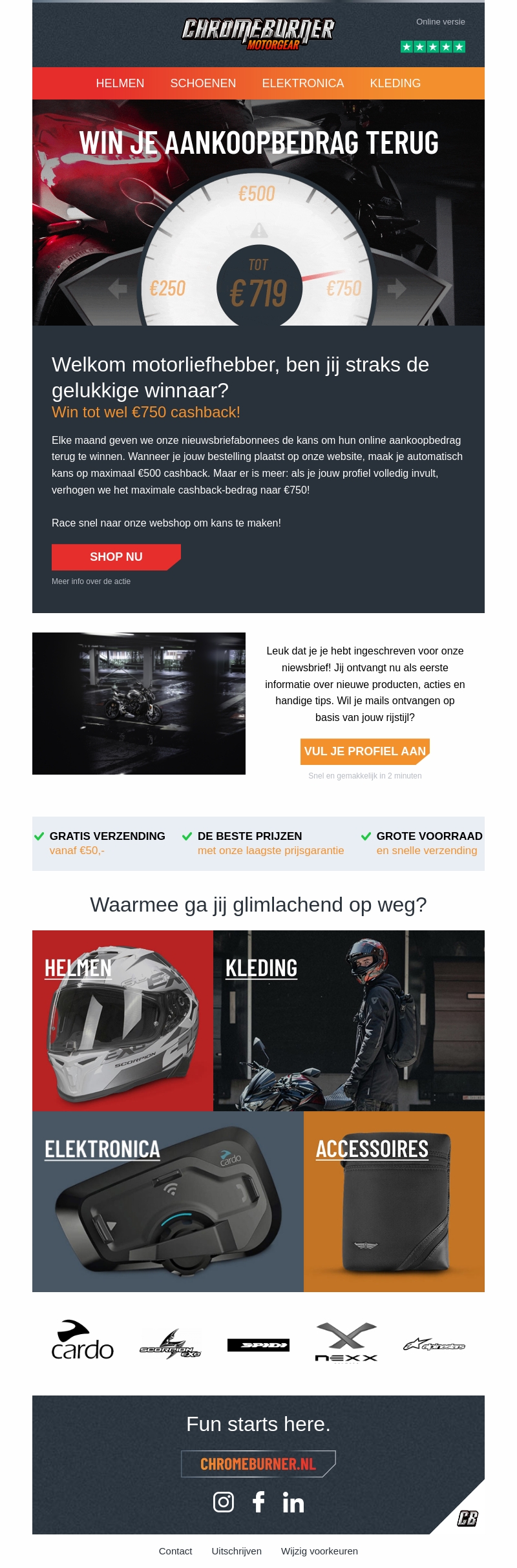 Win je aankoopbedrag tot wel €750 terug! Win je aankoopbedrag tot wel €750 terug!