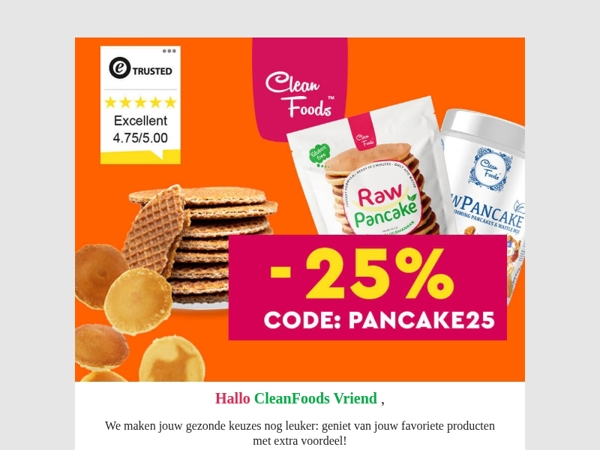 Alleen vandaag: 25% korting op pancakes! 🥞🎉