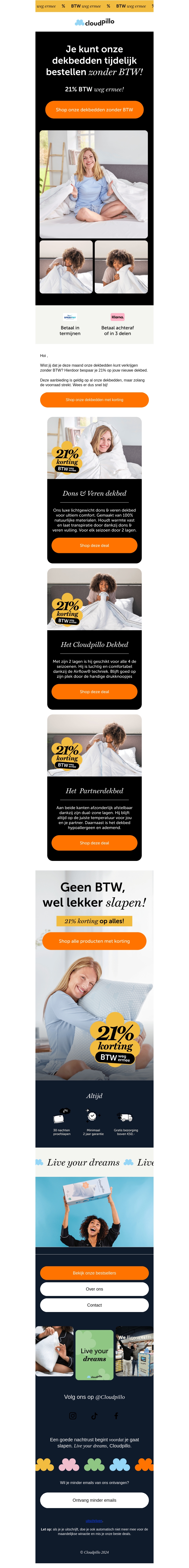 Dekbedden tijdelijk zonder BTW bestellen Dekbedden tijdelijk zonder BTW bestellen